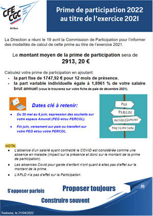 Prime De Participation My CFE CGC Airbus