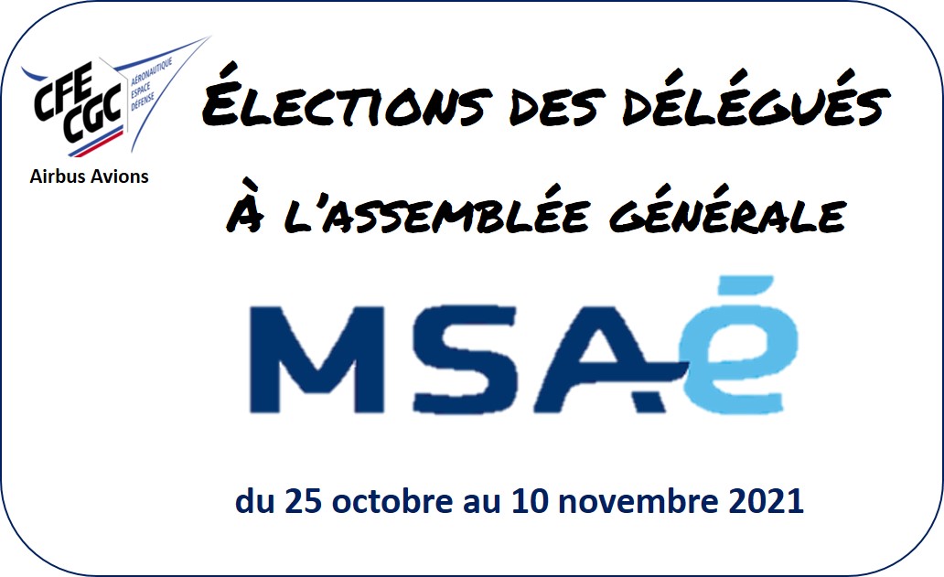 Election des Délégués à l&rsquo;Assemblée Générale MSAé
