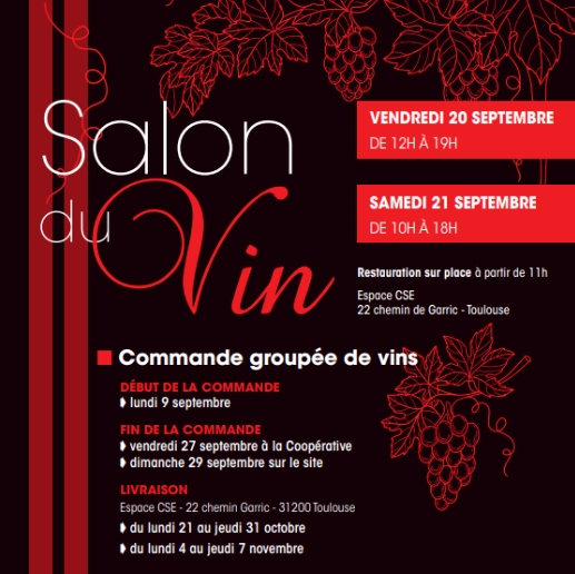 CSE &#8211; Salon du Vin &#038; Livret Commandes groupées Vins &#038; Caves